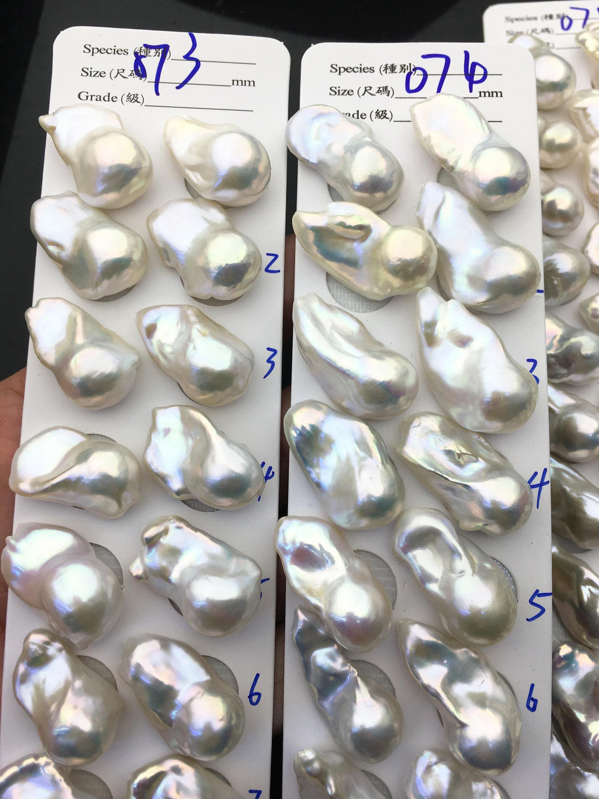 1 pair AAA 14-18x20-28mm White Flameball Pearl Pairs, Baroque Cultured Freshwater Pearl, 0.9mm top half hole, flameball pearls, FL15-3A-8-44