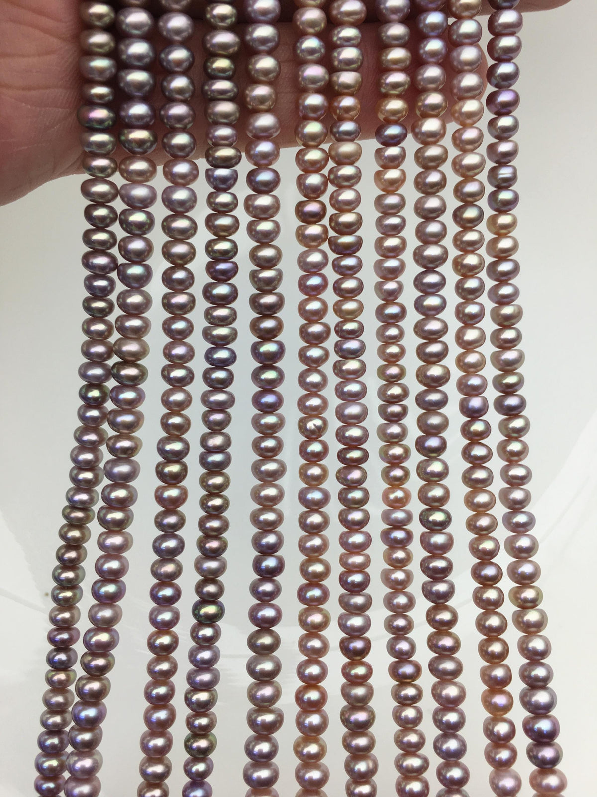 Deep Purple Button Pearl Strand — SM4-T4