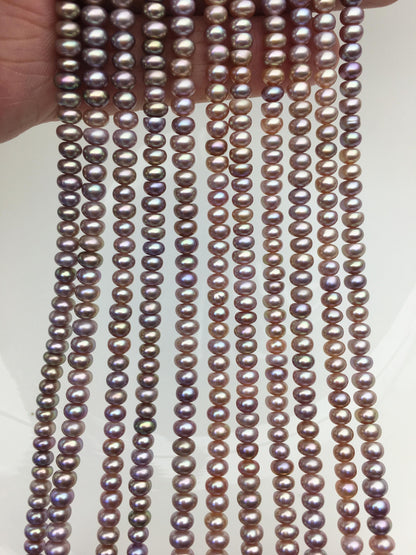Deep Purple Button Pearl Strand — SM4-T4