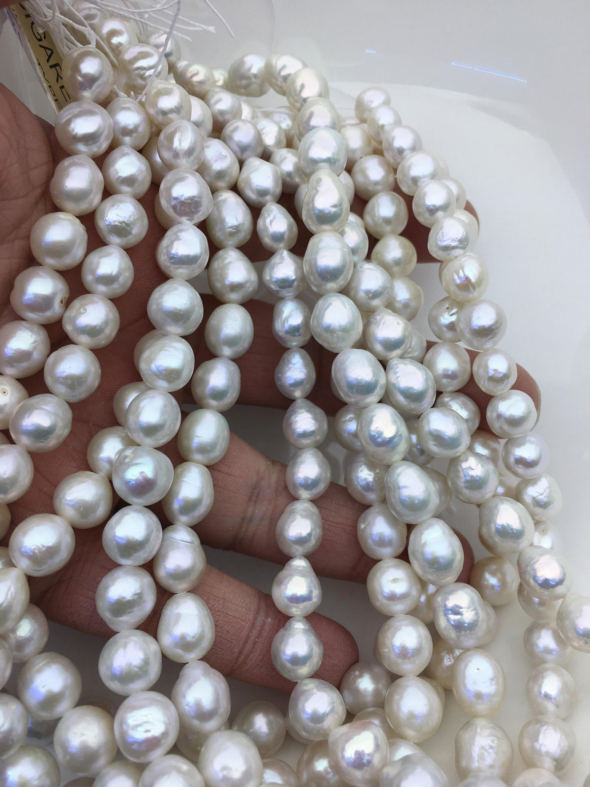 AA+ 8-10mm white baroque drop Edison Freshwater Pearl,ED10-2A-2-46