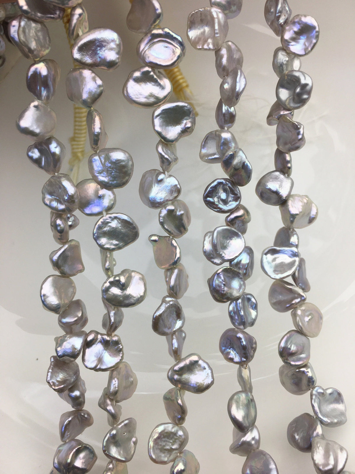 AAA 9-10mm gray Keshi Freshwater Pearls,two-eight top drill hole,ZS-129-69