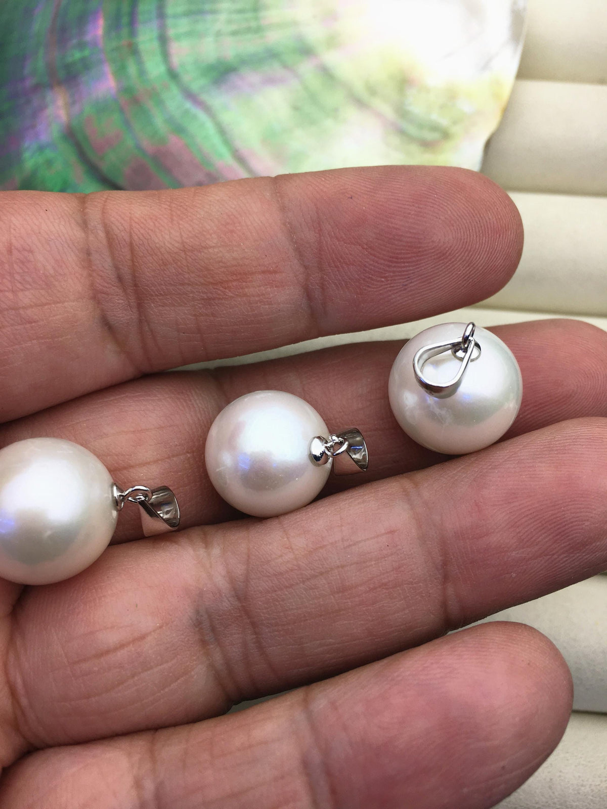 1pc AA+ 14-15mm big white round freshwater pearl pendant,- NC1-T9
