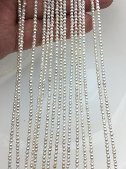 AA+ 2.3-2.5mm white tiny near round seed freshwater pearls, for pearl necklace, loose freshwater pearl, RP2-2A-1