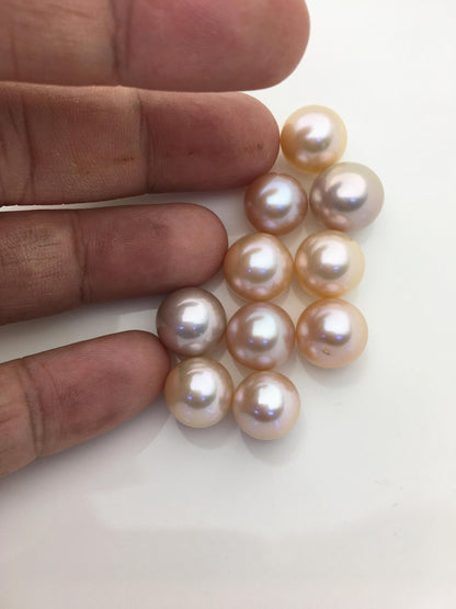 10pcs AAA+ 11-14mm natural color round Edison Freshwater Pearl,no hole,ED11-T1-17