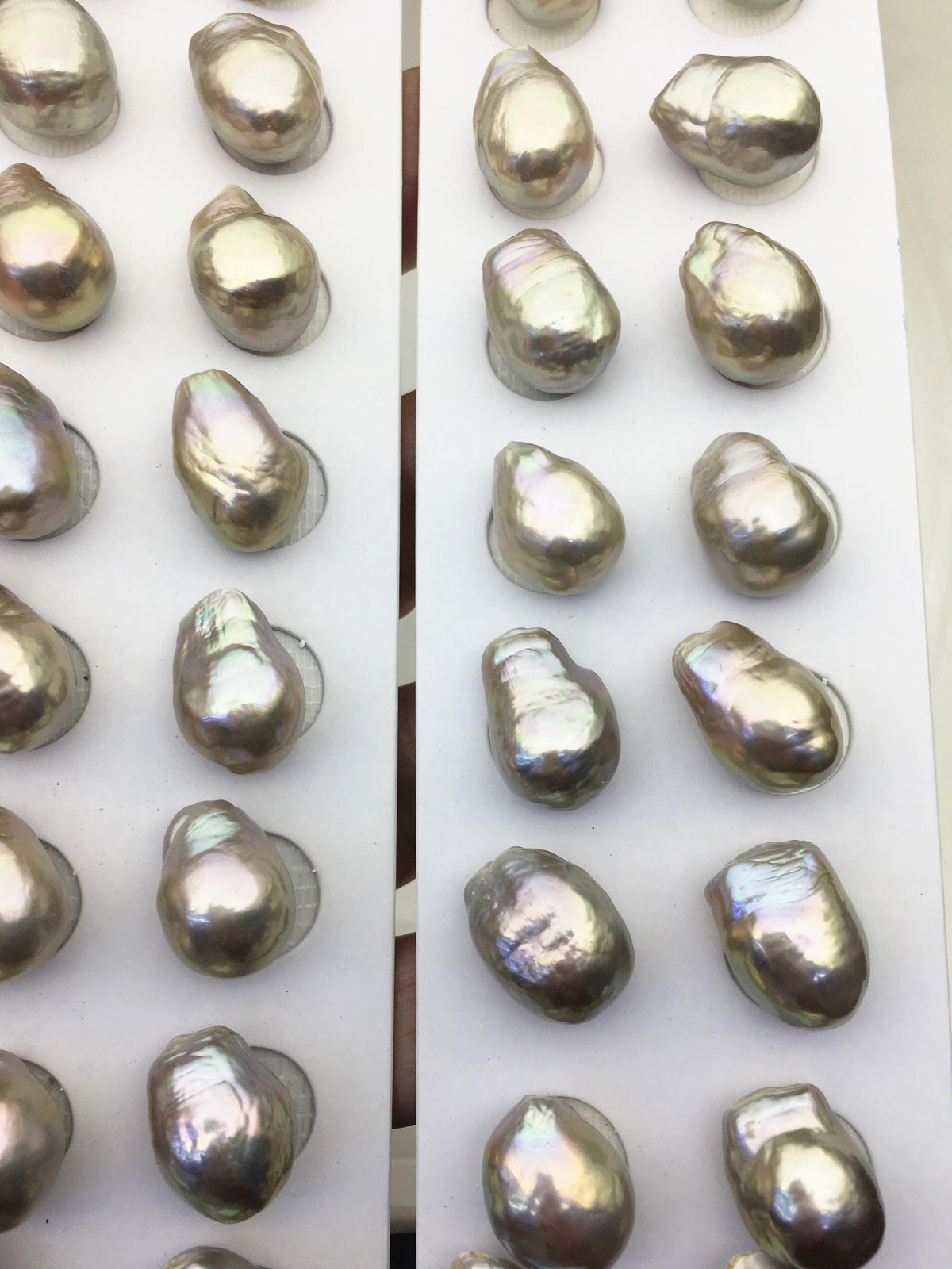 5pairs AAA 12-13mm Gray Rainbow long baroque drop edison freshwater pearl Pair,no hole,ED11-3A-2-18