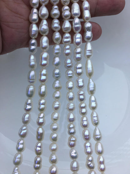 6 strands AA+ 5-7mm white rie Pearl Necklace,ZS-T20