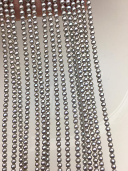 AA+ 3-3.5mm Gray round freshwater pearls,RP3-T7