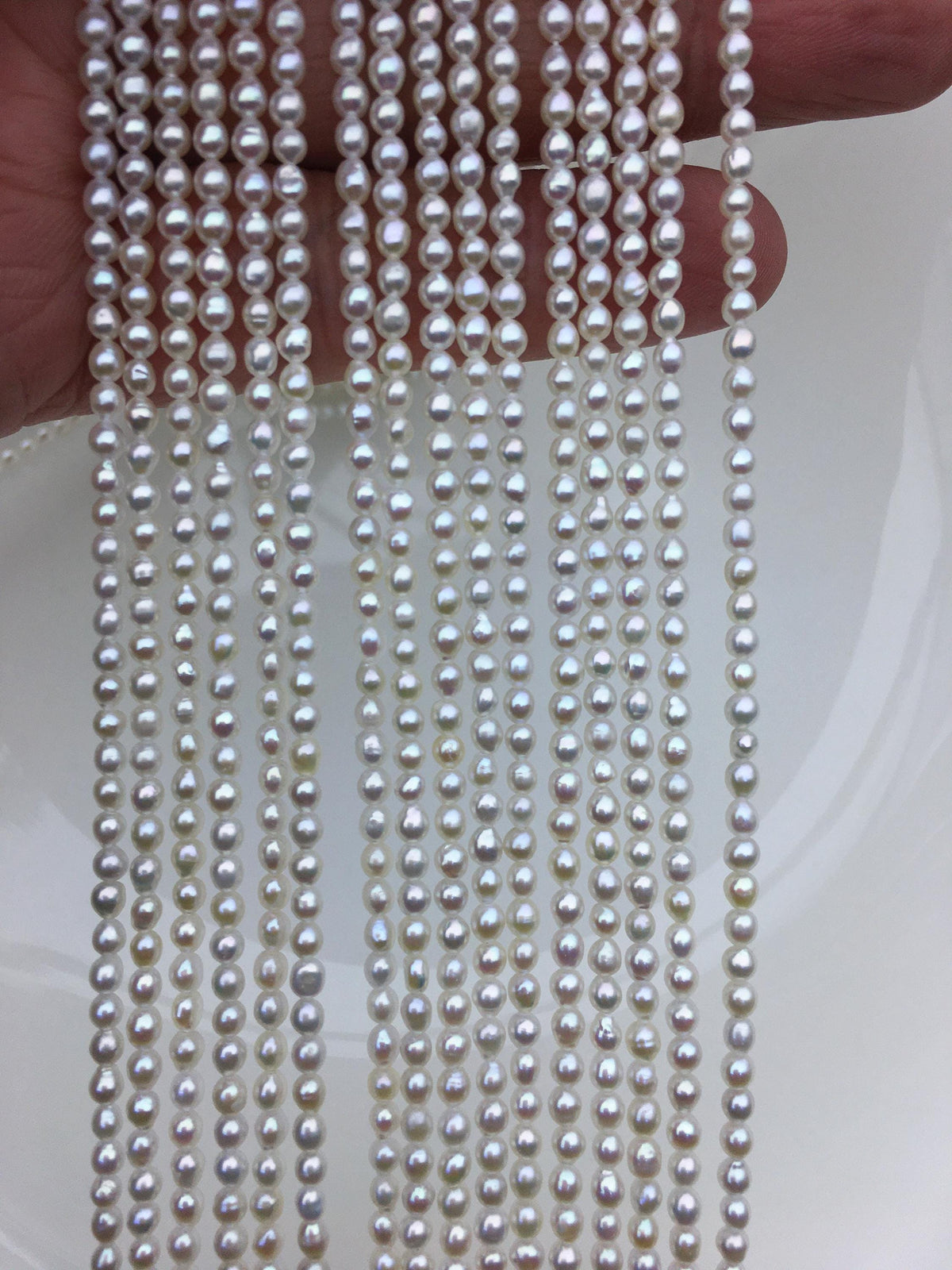 high luster!AAA 2.5-3x3-4mm white oval rice pearls, oval loose pearl beads, diy pearl, genuine pearl, Cultured pearl, diy pearl beads, LR2-3A-24