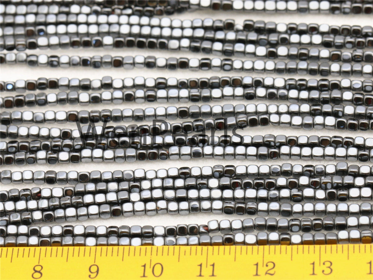 Hematite,2mmx2mm cube square Beads,AAA, 15.5 inches,G50-CU22-001