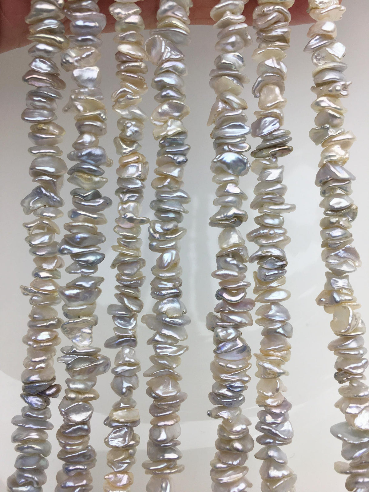 AAA/AA+ 6-7mm White Keshi Freshwater pearls,Center drilled,ZS-128-8