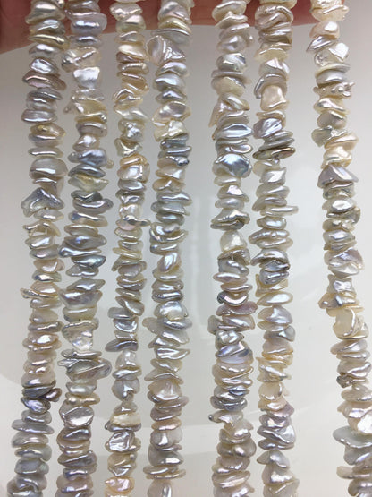AAA/AA+ 6-7mm White Keshi Freshwater pearls,Center drilled,ZS-128-8