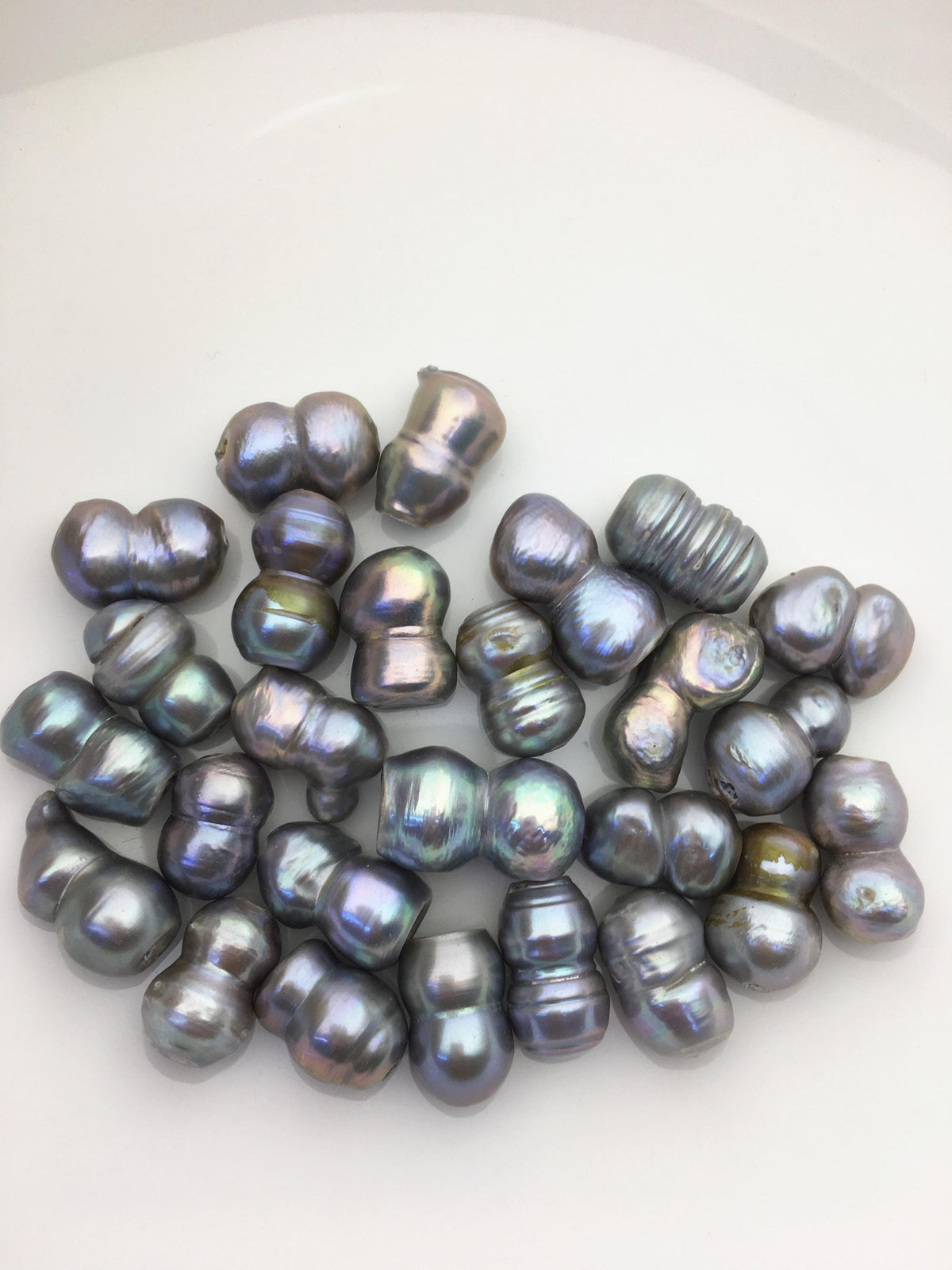 26pcs AA+ 10-14mm gray baroque freshwater pearls, 2.2mm large hole,ZS-T45