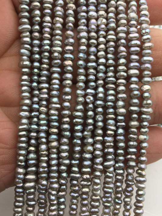 AA 3-3.5mm gray potato freshwater pearls,gray seed pearl,small size pearls bead ,for pearl necklace,CR3-2A-22