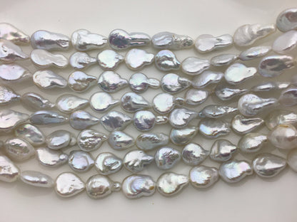 AA 11-12mm White Long Drop Coin freshwater pearls,diy bead,COIN12-2A-2-9
