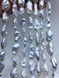 AA+ 11-13mm White thick long keshi Freshwater Pearl,ZS-200-32