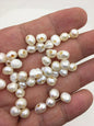 30pcs AA 7-8mm white nugget freshwater pearls, 2.2mm large hole, irregular pearl, Cultured Pearl Beads, Loose Pearls Bulk Supplies, LM7-2A-1