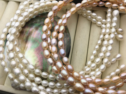 AAA White/Mixed Color Freshwater Pearl Bridal Headband | B8-023