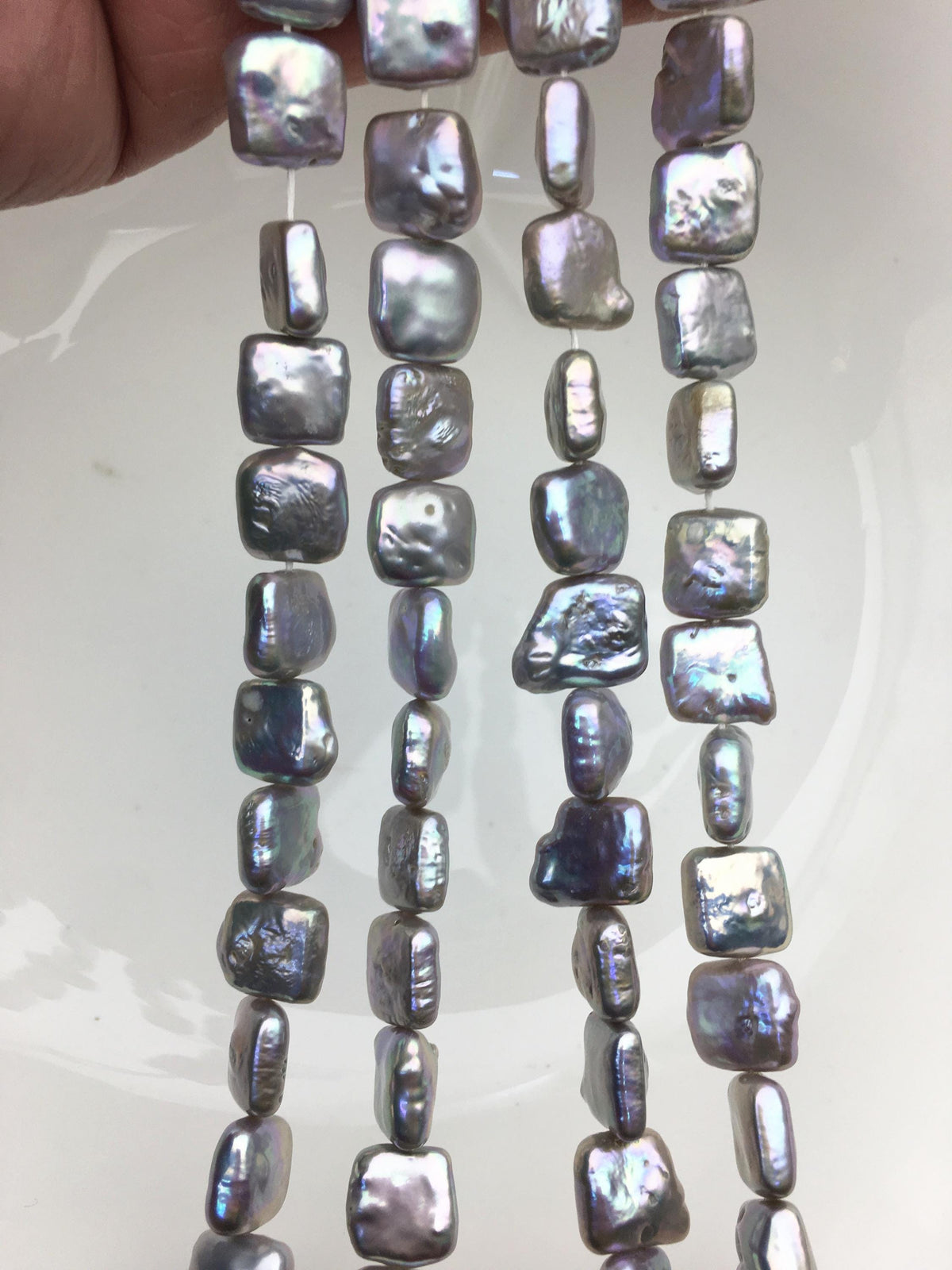 AA+ 10-12mm gray square Shape Freshwater Pearl,ZS-113-5