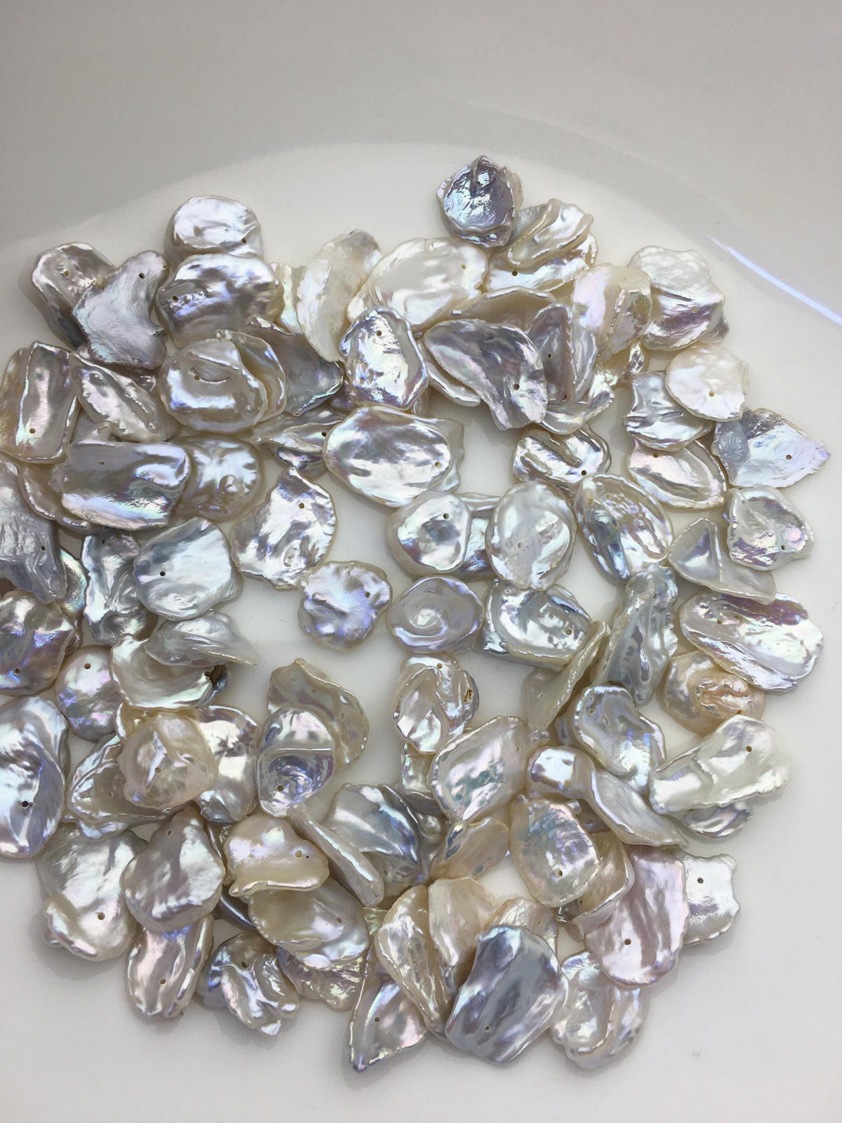 92pcs AAA/AA+ 11-14mm keshi freshwater pearls,top side hole,ZS-127-T3