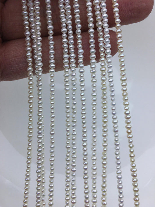AAA 2-2.3mm white tiny potato seed freshwater pearls, for pearl necklace, loose freshwater pearl, CR2-3A-2