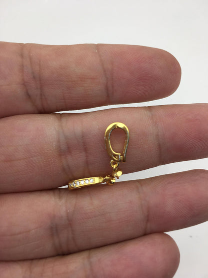2pcs 6.5*13mm Cz zircon S925 gold sterling silver pendant hook, for pendant,ASL-P-022