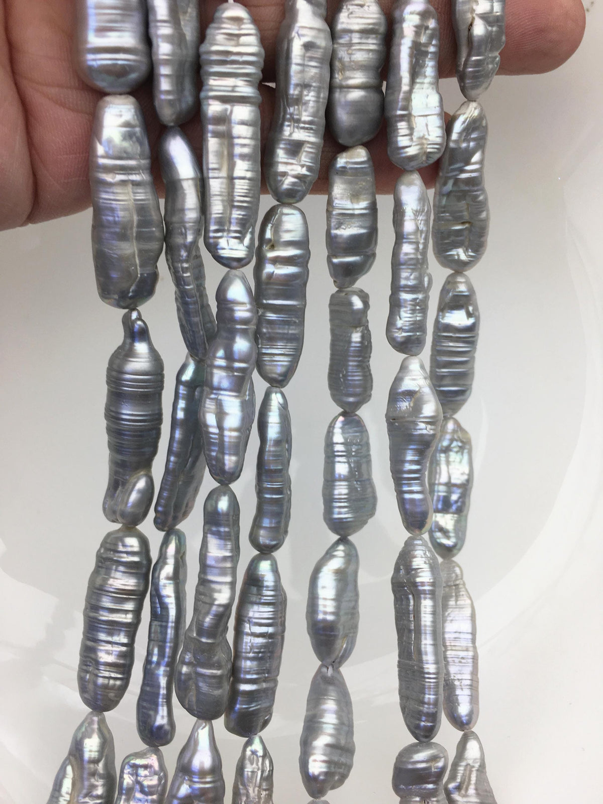 AA 9-12mm Big Gray Thick Biwa keshi Freshwater Pearl,ZS-200-94