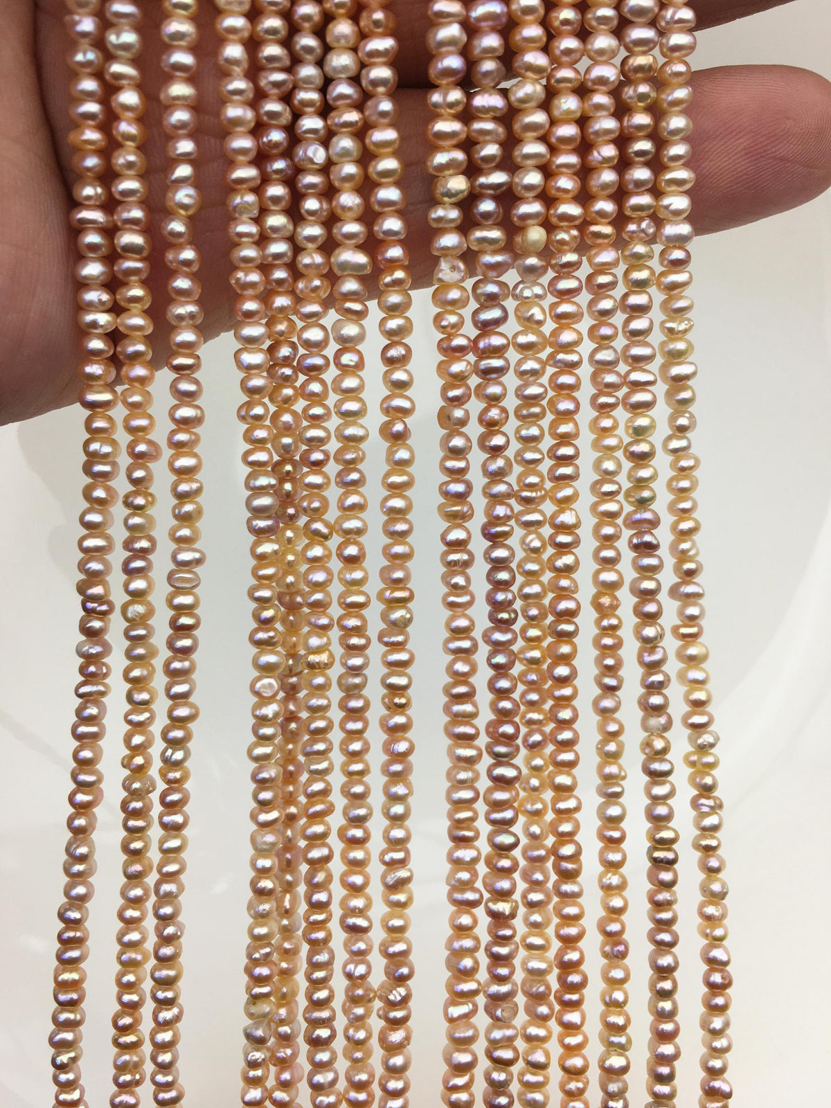 AA 3-3.5mm tiny pink button pearls,full strand,Rondelle pearl Beads,orange freshwater pearl,loose strands,SM3-2A-2