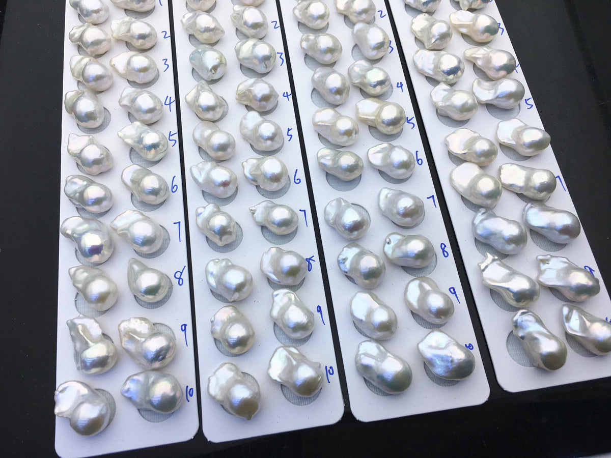 1 pair AAA 12-16x18-25mm White Flame ball Pearl Pairs-large Baroque freshwater pearl pairs,Fire Ball Pearl,FL15-3A-8-51