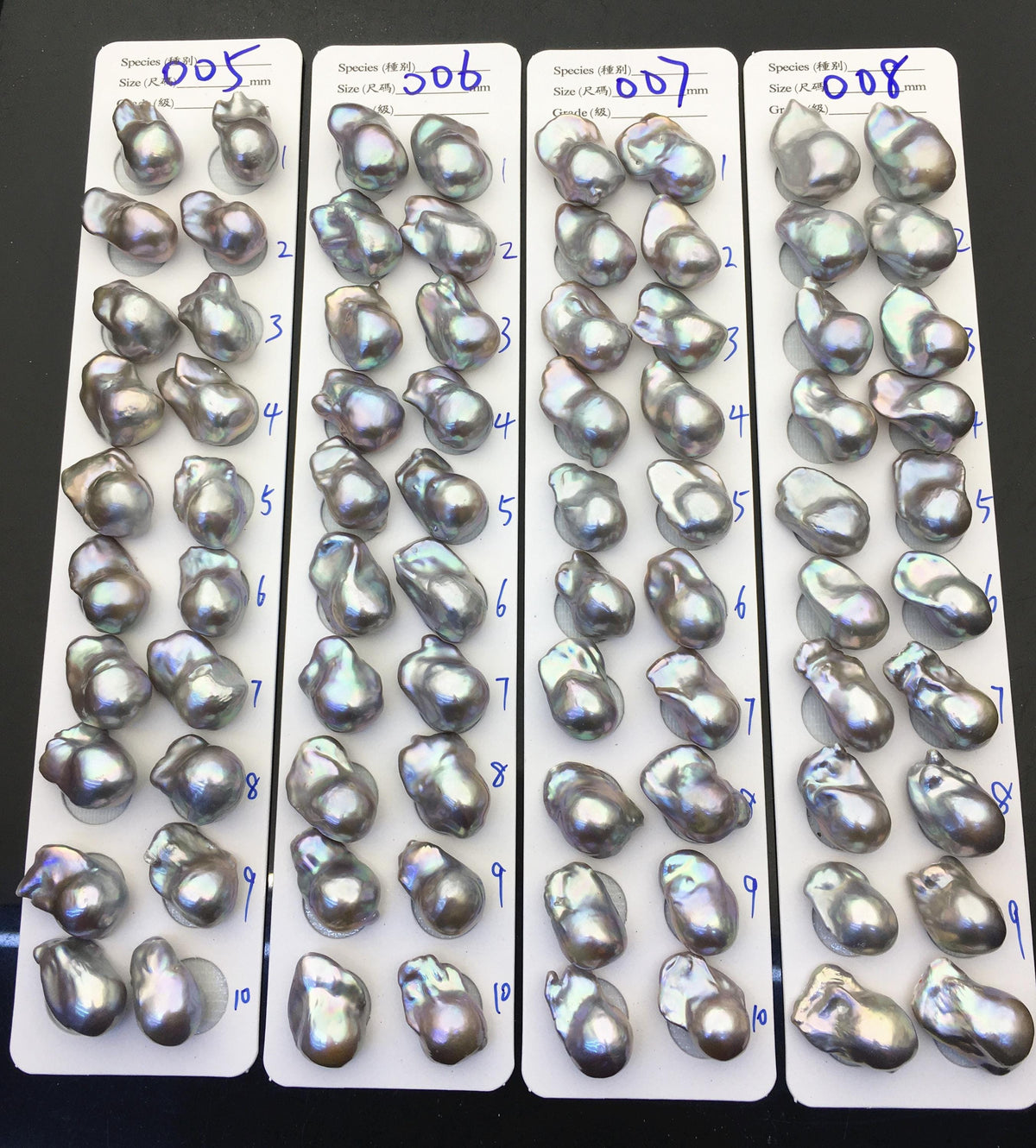 1 pair AAA 12-16x18-25mm Gray Flame ball Pearl Pairs - half hole - large Baroque freshwater pearl pairs,FL15-3A-8-62