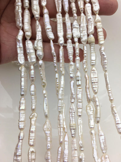 15.5'' AA 4-7mm White Toothpick freshwater pearls,ZS-80-20