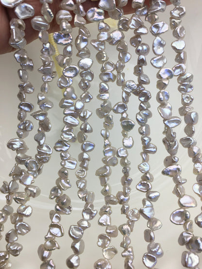 AAA 5-6mm gray Keshi Pearls,full strand,wholesale price,baroque pearl,keshi pearl strands,ZS-129-49
