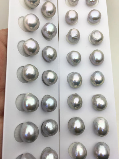 5pairs AAA 12-13mm Gray baroque drop edison freshwater pearl Pair,no hole,ED11-3A-2-43
