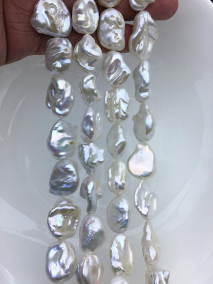AA+ 14-16mm white thick keshi Freshwater Pearl, DIY Loose Freshwater Pearl, wholesale price, china wholesale pearl, ZS-200-112