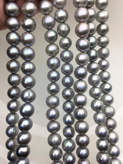 AA+ 8.3-9.2mm gray potato freshwater pearls,CR9-T1