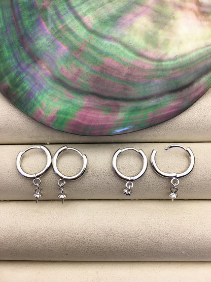 Heavy high quality S925 Sterling Silver clip earrings, 925 solid silver earwires, for dangle earrings, DIY, wholesale, ASL-ER-001