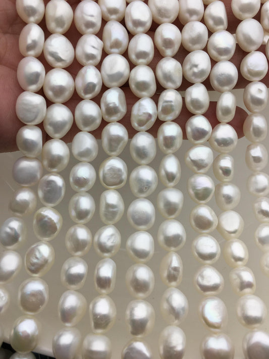 AAA 9.4-10.5mm white nugget freshwater pearls,LM10-3A-2