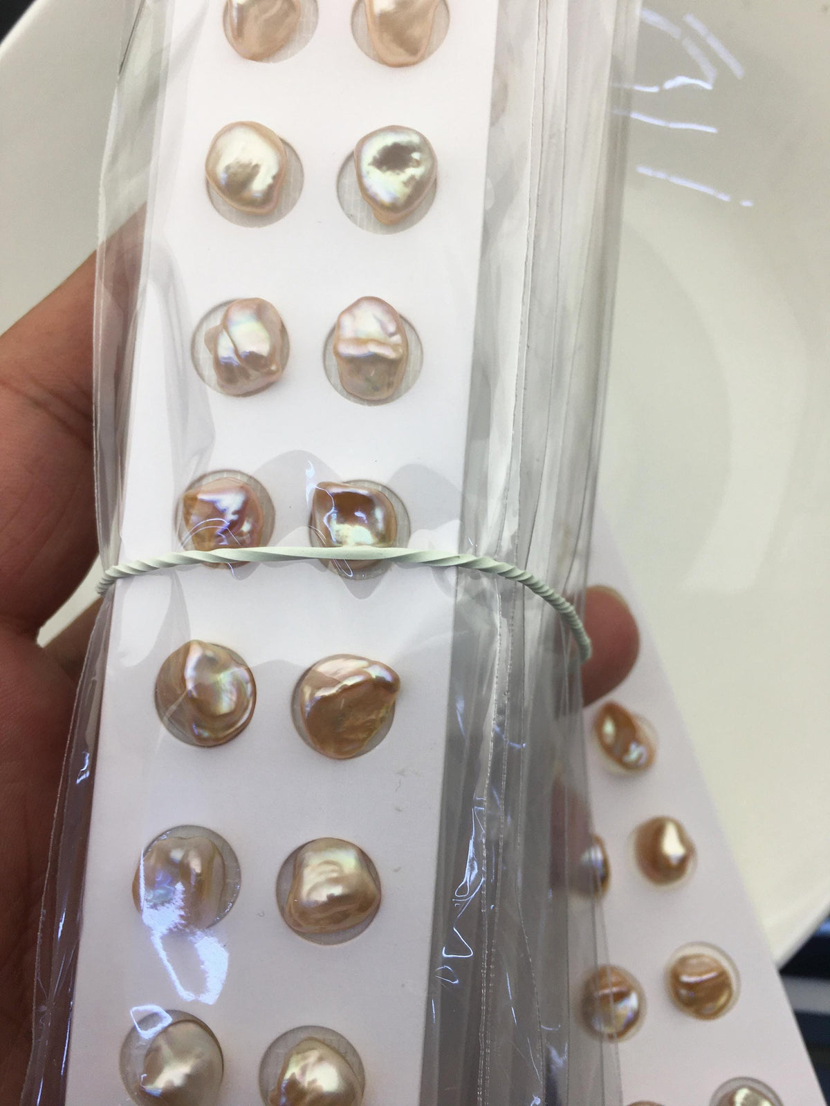 10 pairs AAA 8-9mm Pink Purple keshi pearls Pair, for make stud earrings, baroque pearl, loose pearl beads, no hole, ZS-127-62-38