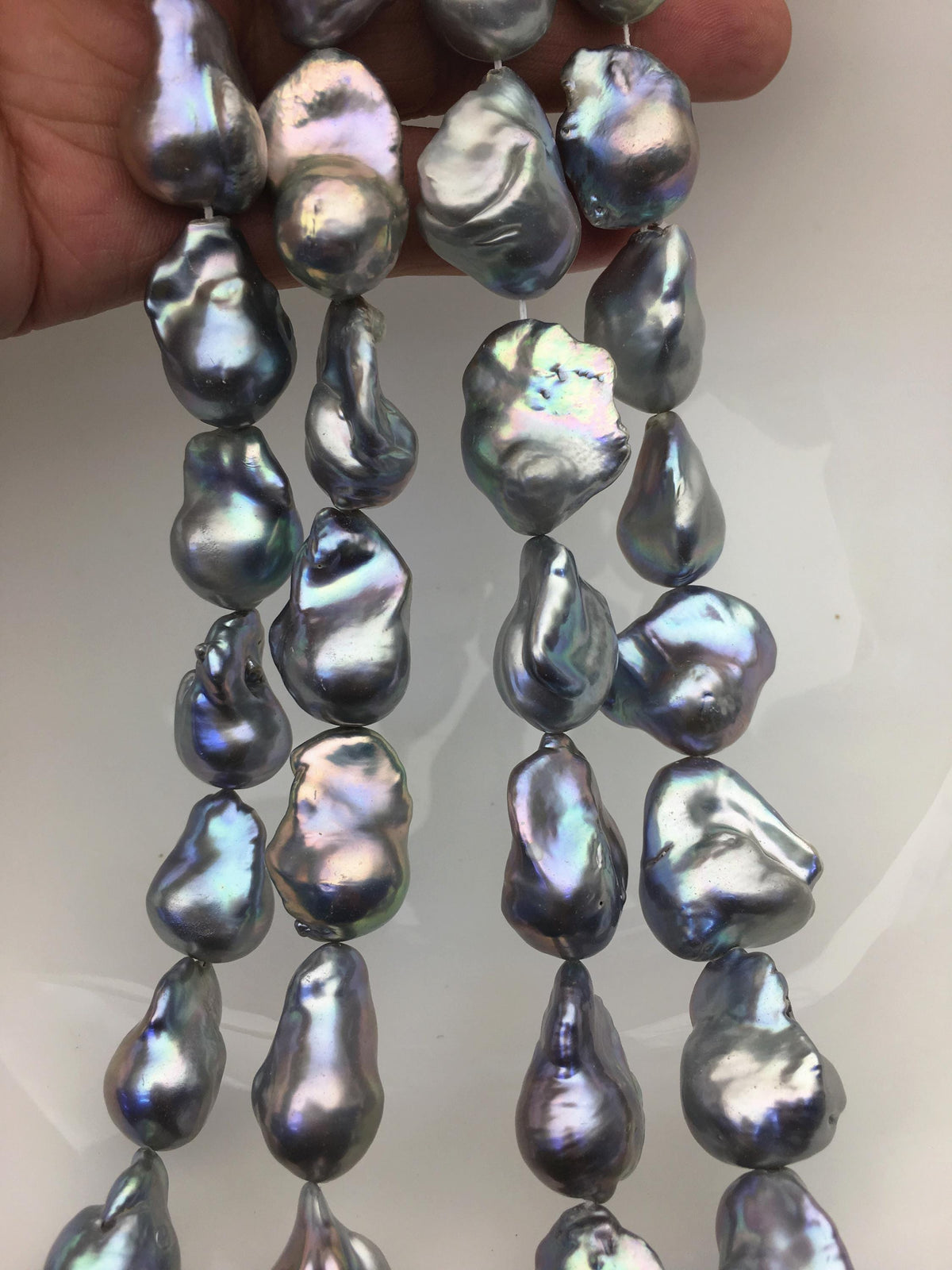 15.5'' AA+ 13-16mm Big Gray flame ball pearl,FL15-2A-5-11