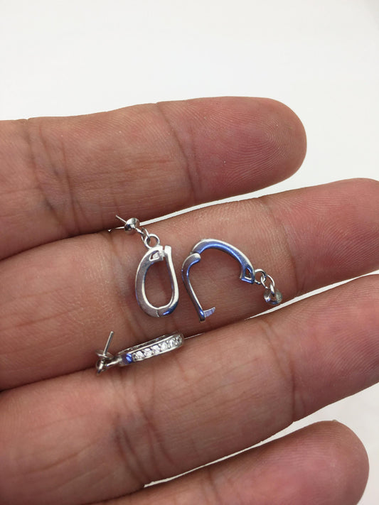 2pcs 6.5*13mm Cz zircon S925 sterling silver pendant hook, for pendant,for DIY,wholesale,ASL-P-020