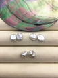 2 pairs AAA 7-8mm White keshi pearls Pair,for make stud earrings,half hole,loose pearl beads,very high luster,ZS-127-7