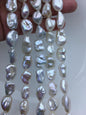 AA+ 11-14mm White thick long keshi Freshwater Pearl,ZS-200-34