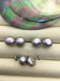 2 pairs AA+ 11.5-12mm big gray baroque round Pearl Stud Earrings, S925 sterling silver, freshwater pearl earrings, SE1-069-6