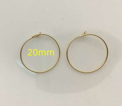 1 pair 0.76x20mm 14k goldfilled ear hook with loop,hooks findings , DIY earrings jewelry,AGF-ER-005