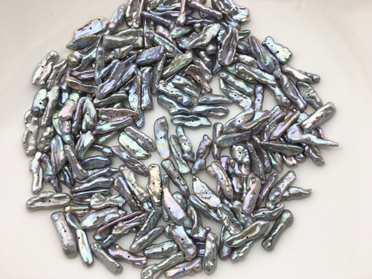 20pcs AA+ 6-7mm Gray Keshi Biwa keshi Freshwater Pearl,0.7mm center drill hole,ZS-T15