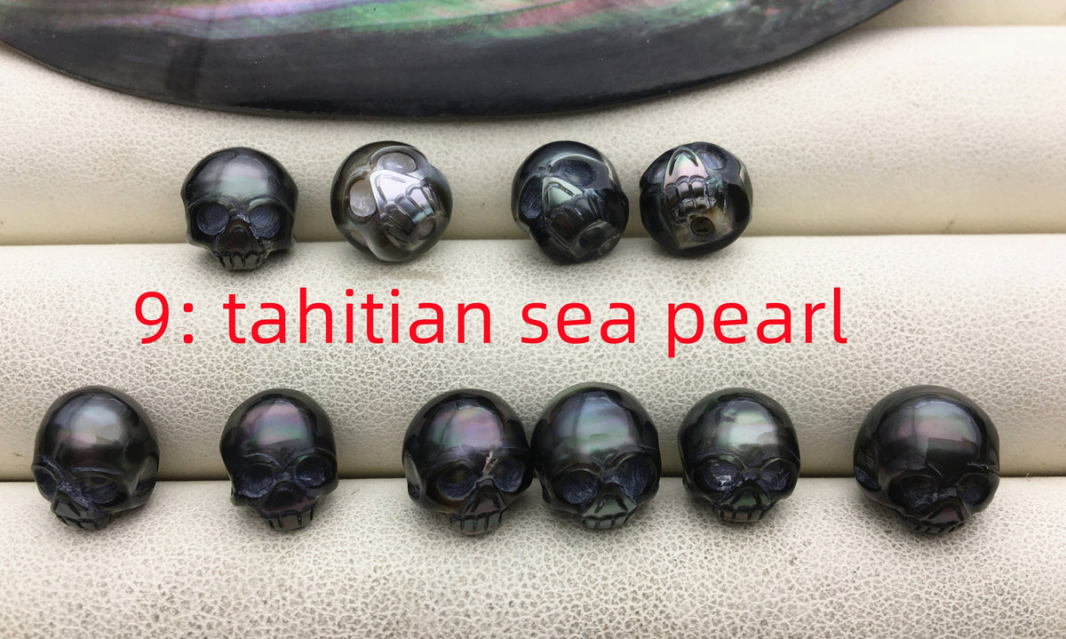 50% OFF 1pc AAA White/Pink/Purple/Gray/Black 7-11mm HandMade Carved Skull Freshwater Pearl Beads For necklace pendant earrings, CAC-006